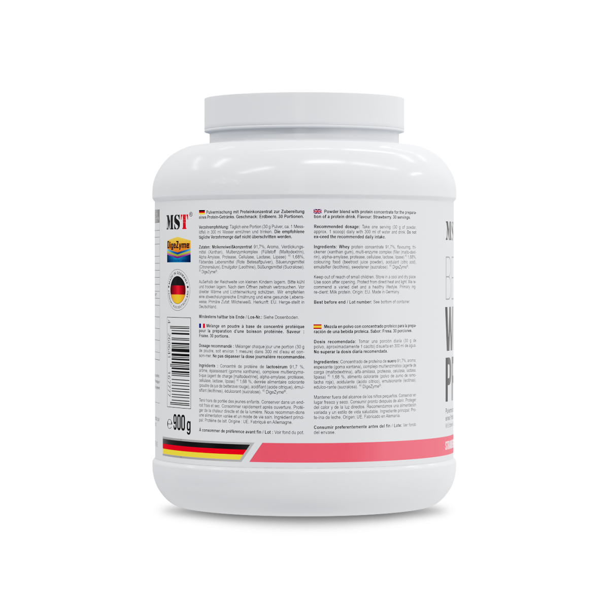 Protein Best Whey + Enzyme 900 g Strawberry