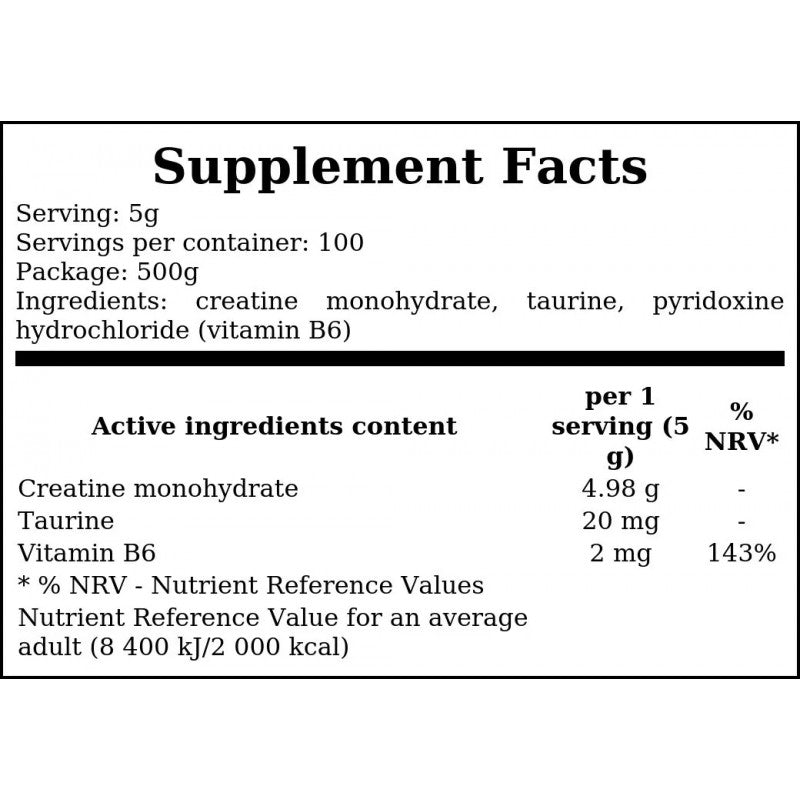 Pure Creatine Monohydrate - 500g x6