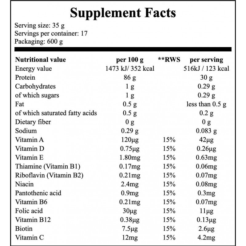 Pure Whey Isolate 95 - 600g - Vanilla x6