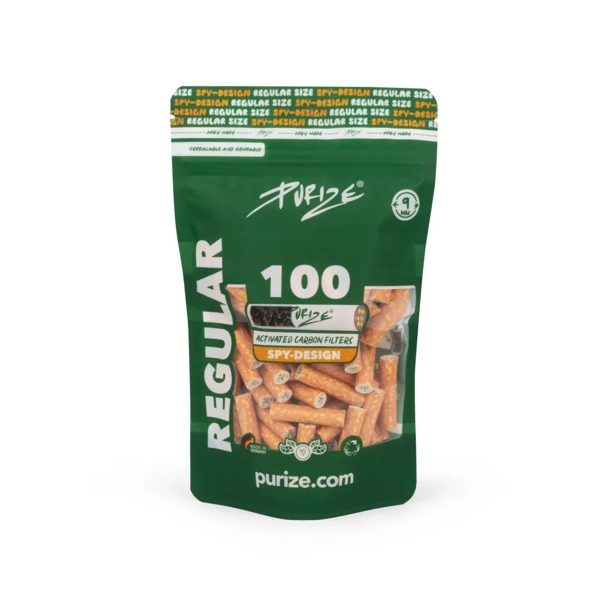 Purize Regular Aktivkohlefilter, Spy - 100Stk. 
