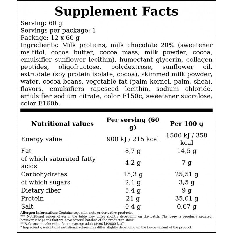 QWIZZ Proteinriegel - 60g - Chocolate Coconut x24