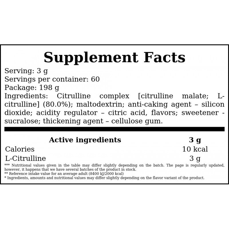R1 Citrulline - 198g - Unflavored x12
