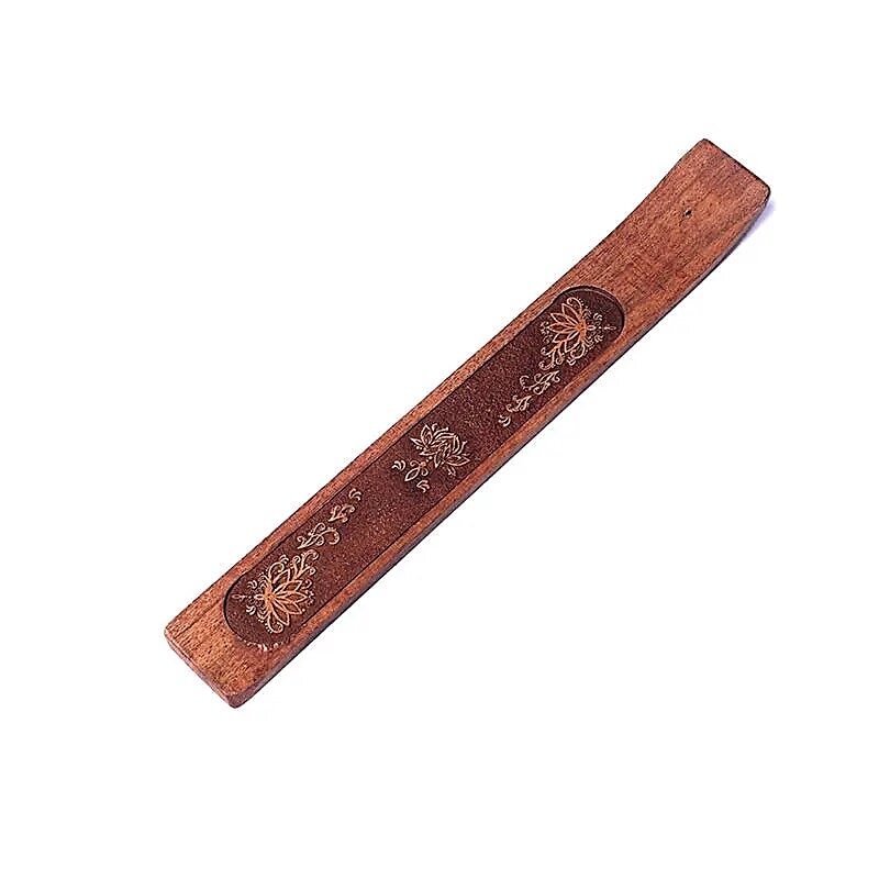 Räucherstäbchenhalter - Holz mit Gravur - Lotus - 1 Stück