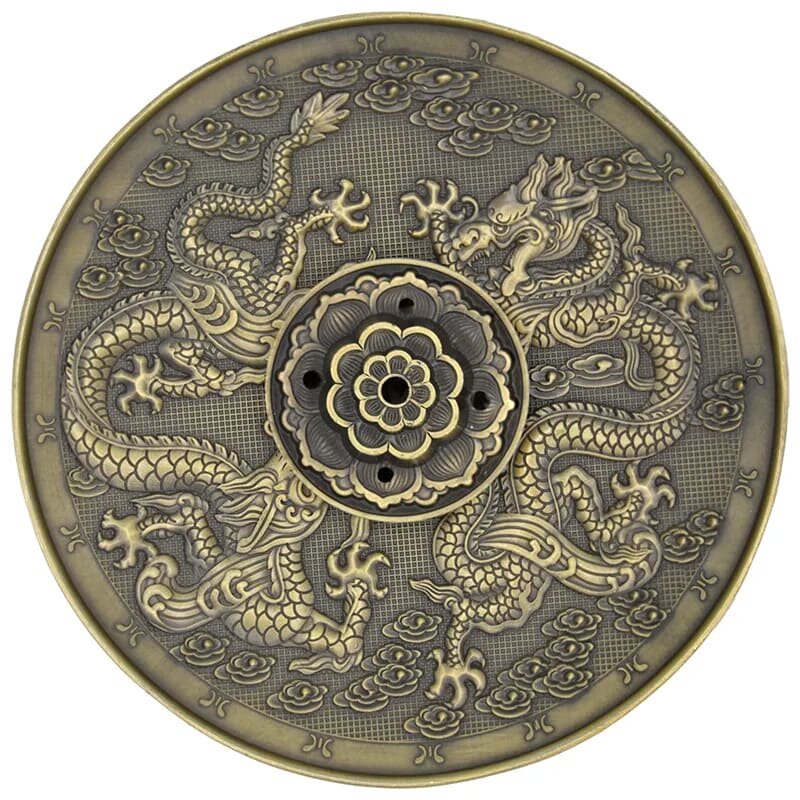 Räucherstäbchenhalter - Metall - Chinesischer Drachen - Bronze - 1 Stück