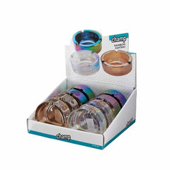 Rainbow Glas Aschenbecher rund - Display - 8 Stück