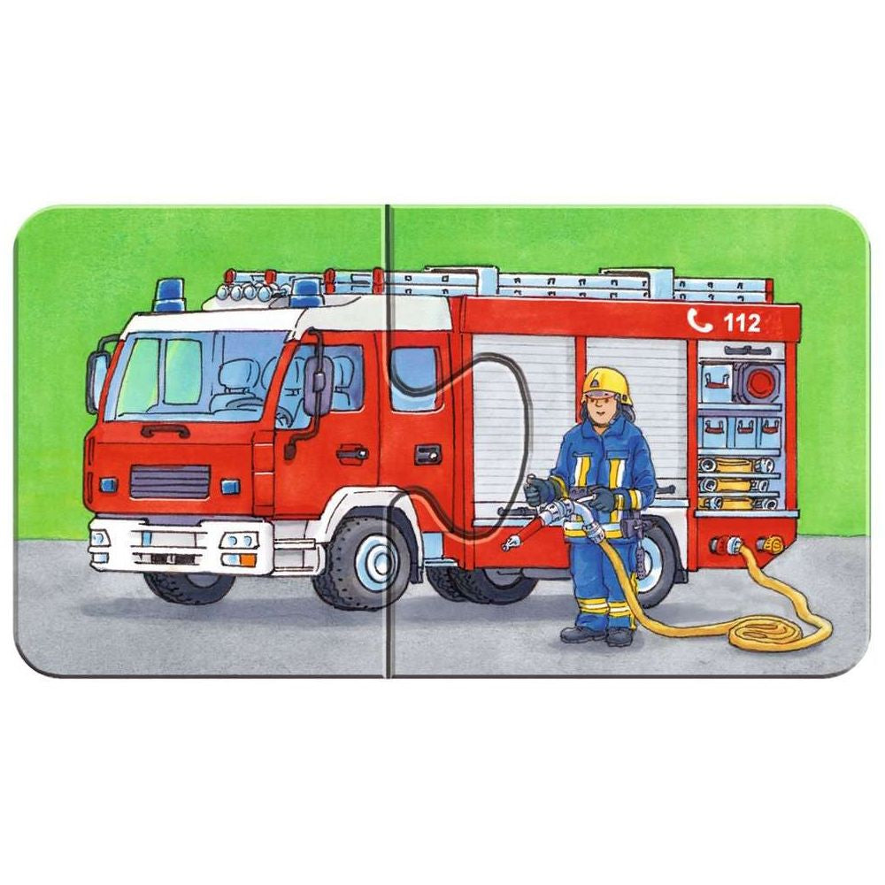 Puzzle Einsatzfahrzeuge, 2 x 9 Teile