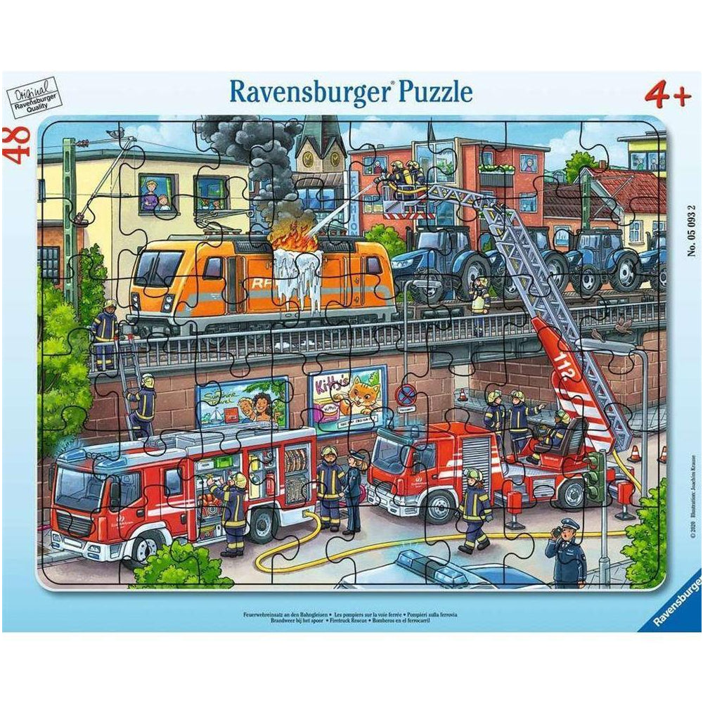 Puzzle Feuerwehreinsatz an den Bahngleisen, 48 Teile