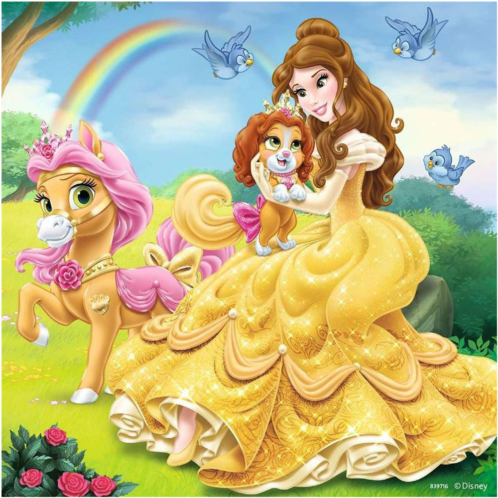 Puzzle Palace Pets - Belle, Cinderella und Rapunzel, 3 x 49 Teile