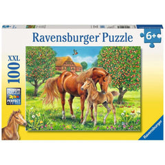 Puzzle Pferdeglück auf der Wiese, 100 Teile