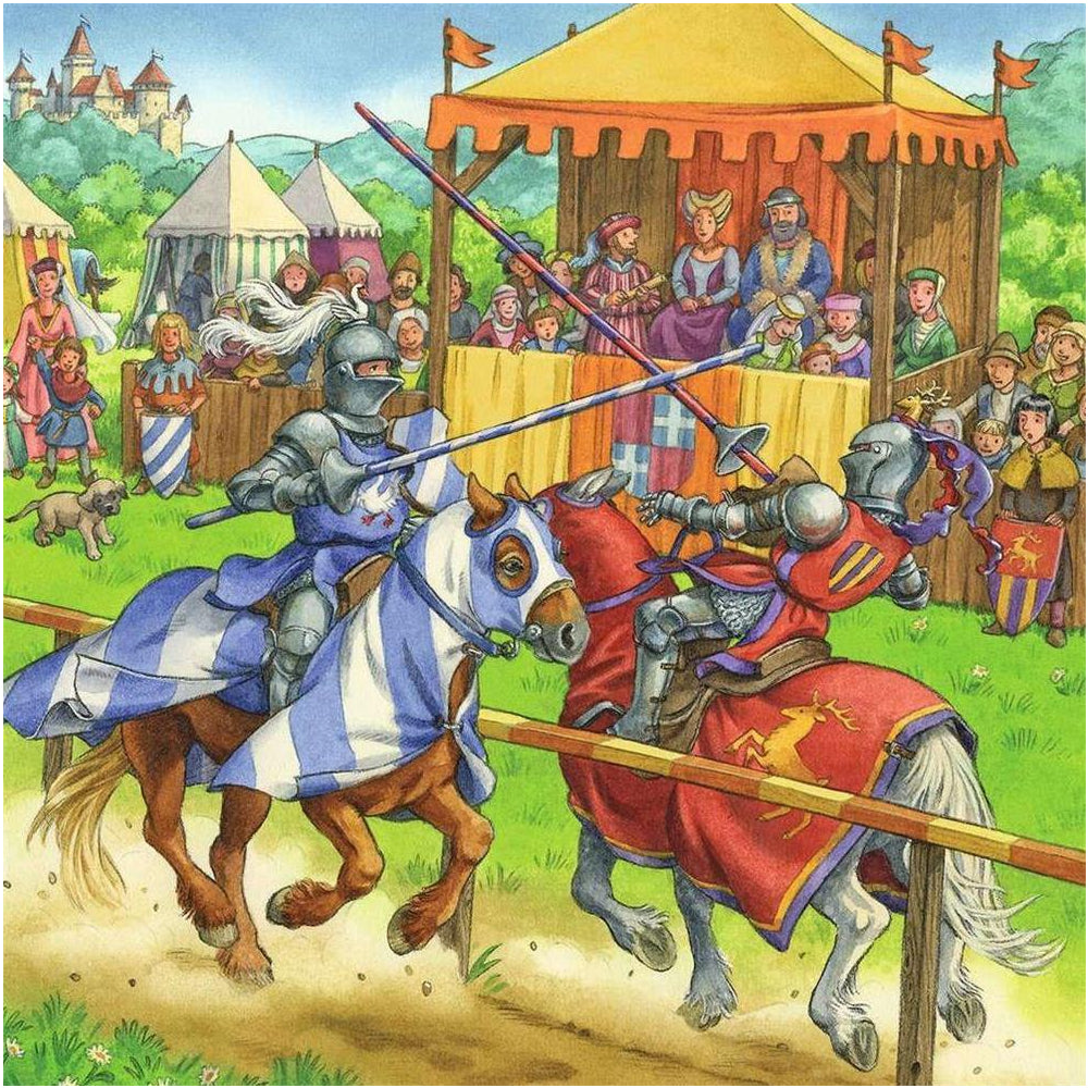 Puzzle Ritterturnier im Mittelalter, 3 x 49 Teile