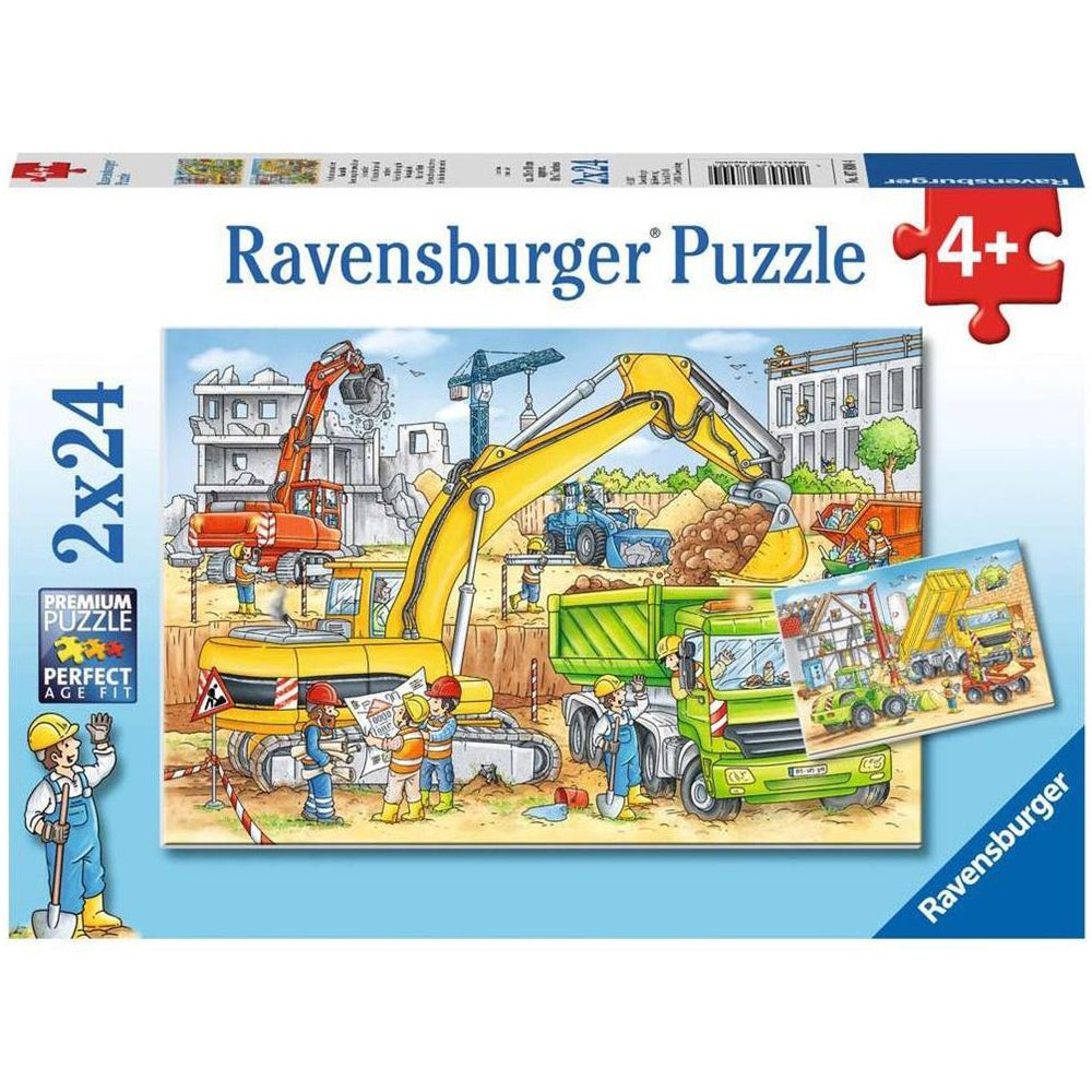 Puzzle Viel zu tun auf der Baustelle, 2 x 24 Teile