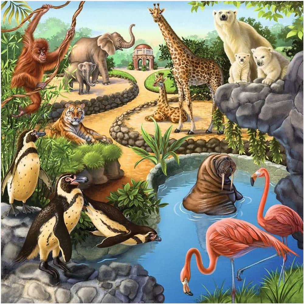 Puzzle Wald-, Zoo-, Haustiere, 3 x 49 Teile