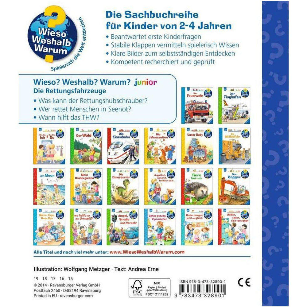 Ravensburger Wieso? Weshalb? Warum? junior, Band 23: Die Rettungsfahrzeuge
