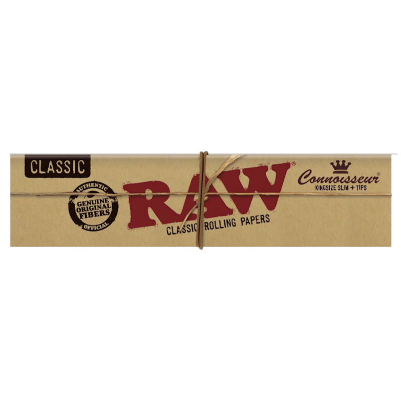 RAW - Classic - Connoisseur King Size Slim + Tips - Display - 24 x 32 Stück