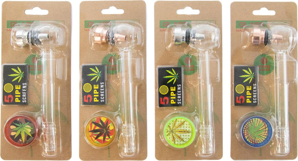 Purpfeife Set classic, Glas, assortiert - 12 Stk