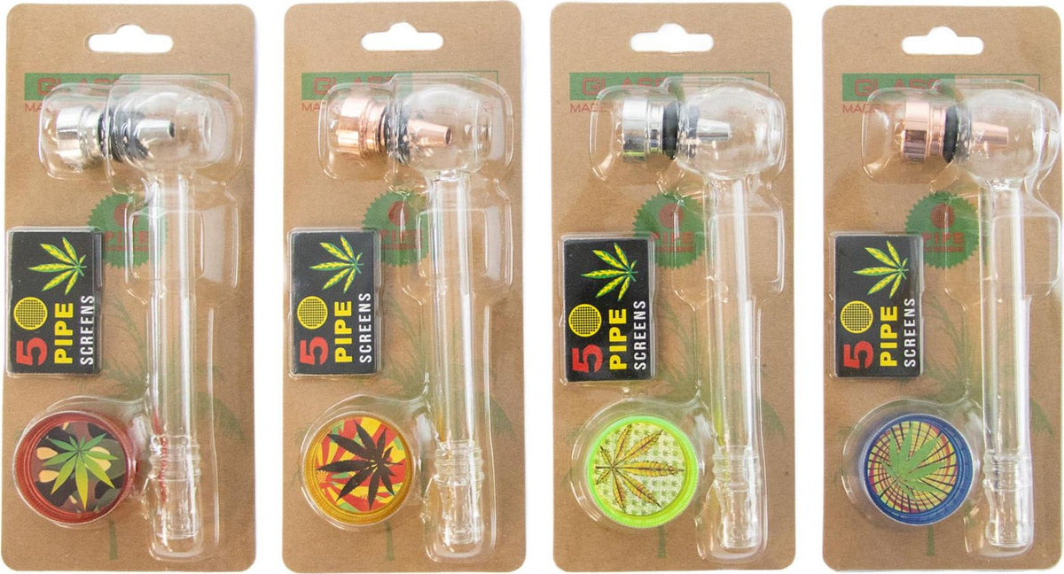 Purpfeife Set classic, Glas, assortiert - 12 Stk