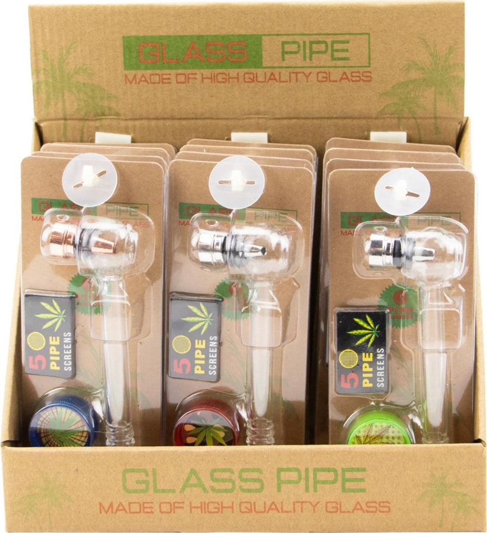 Purpfeife Set classic, Glas, assortiert - 12 Stk
