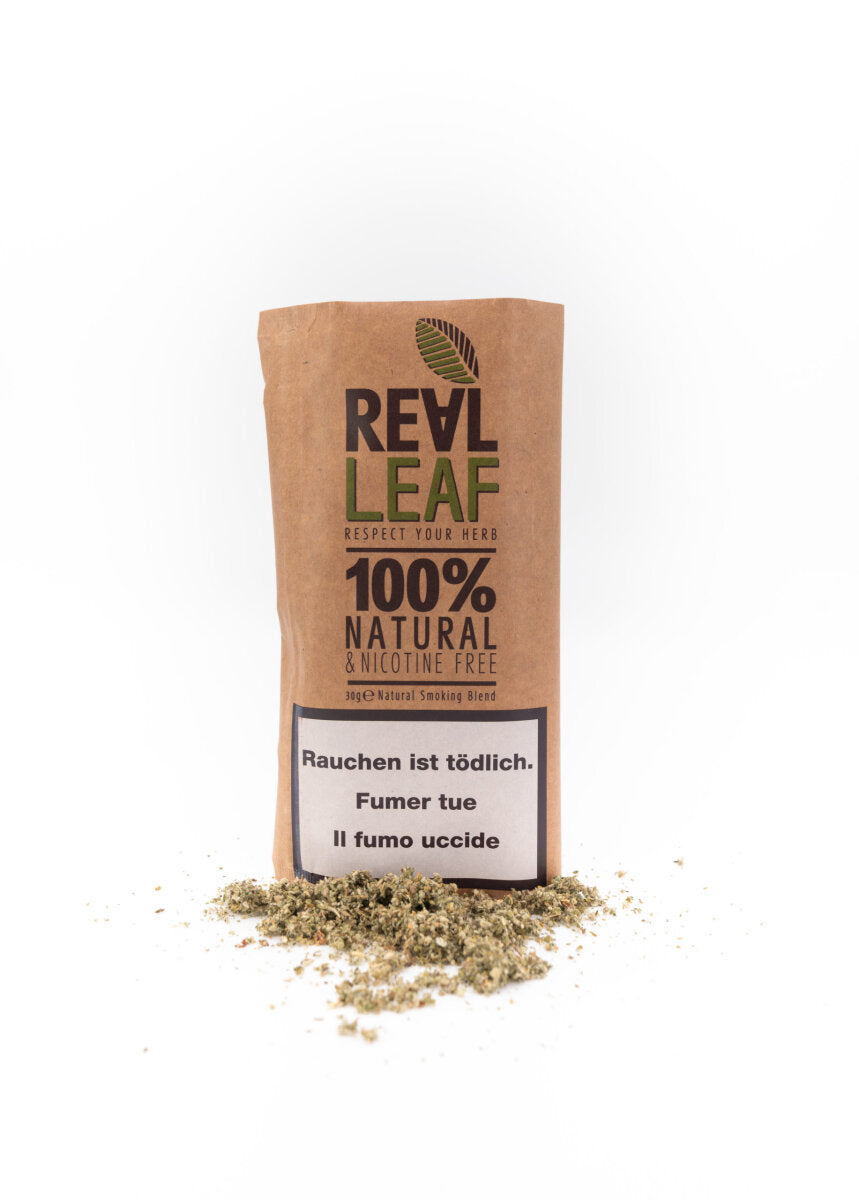 Real Leaf - nikotinfreier Tabakersatz - 30gr - Natural - Display - 5 Stück