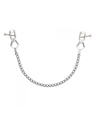 3: Rimba Bondage Play – Verstellbare Nippelklemmen mit Kette – Silber