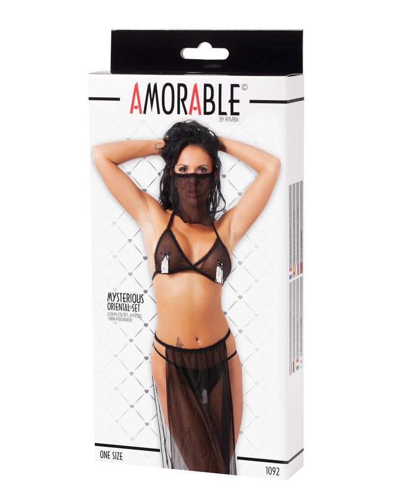 Amorable by Rimba - Bauchtänzerin Set (4-teilig) - One Size - Schwarz