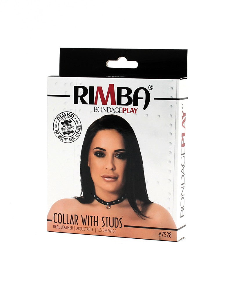 Rimba - Schmaler Halsband mit verzierten Nieten