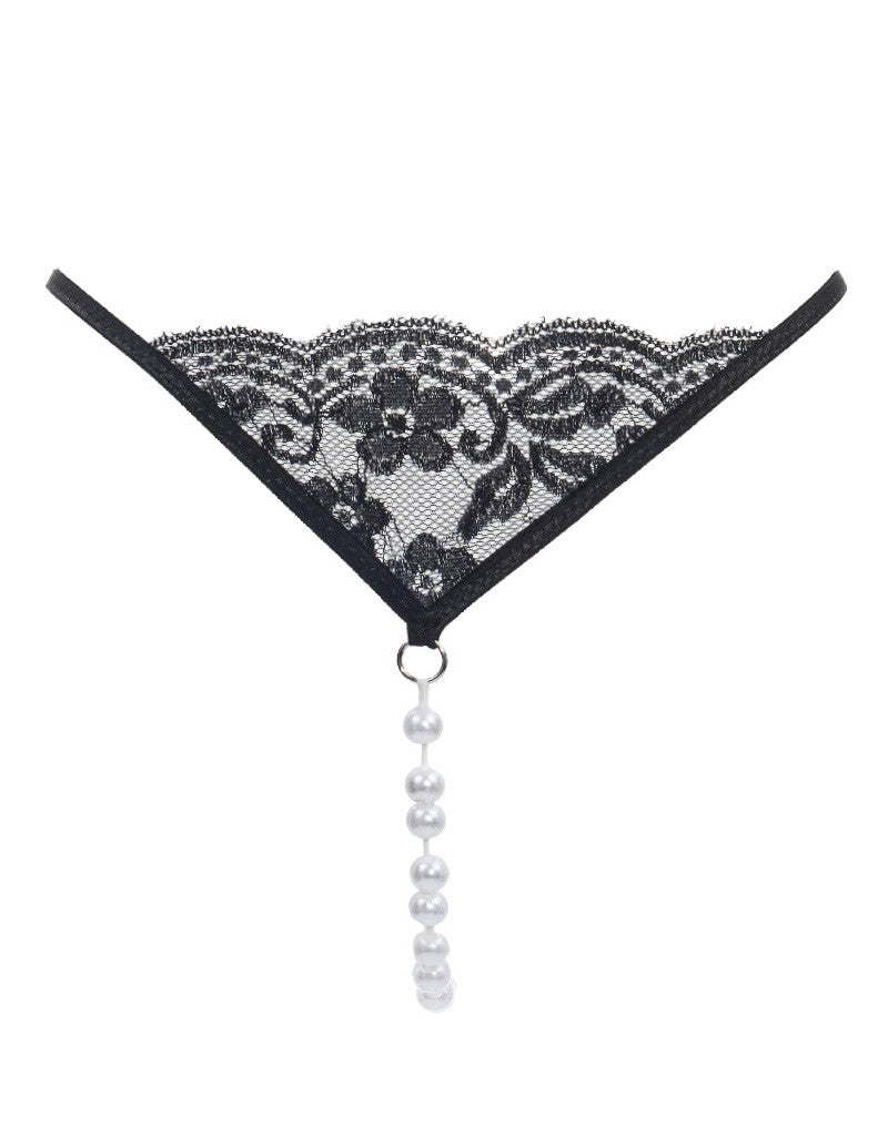 4: Amorable by Rimba - G-String mit Perlen - One Size - Schwarz
