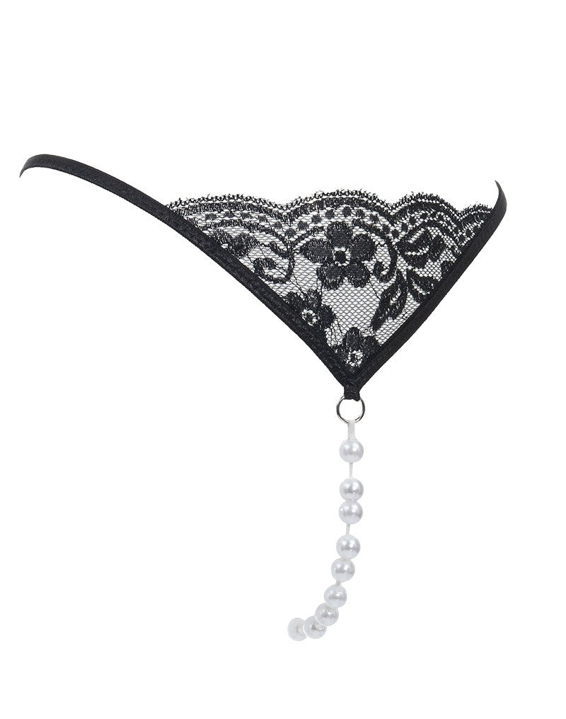 5: Amorable by Rimba - G-String mit Perlen - One Size - Schwarz