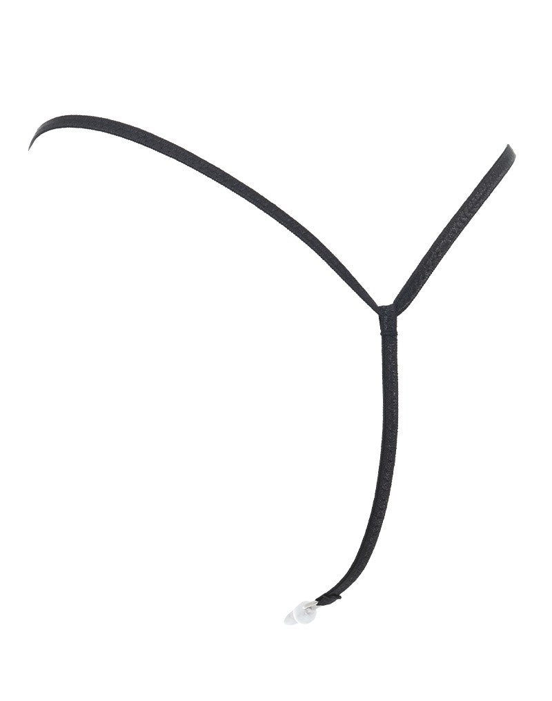 Amorable by Rimba - G-String mit Perlen - One Size - Schwarz