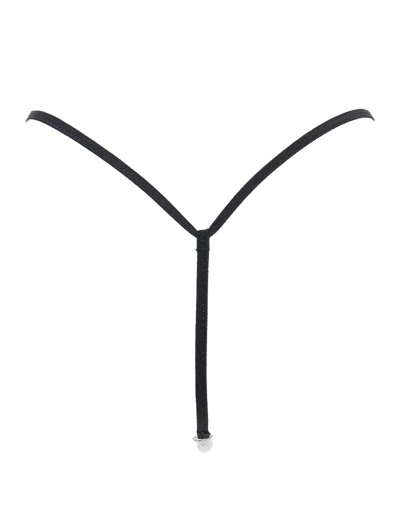 Amorable by Rimba - G-String mit Perlen - One Size - Schwarz