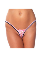 Amorable by Rimba - G-String mit Spitze - One Size - Schwarz / Rosa