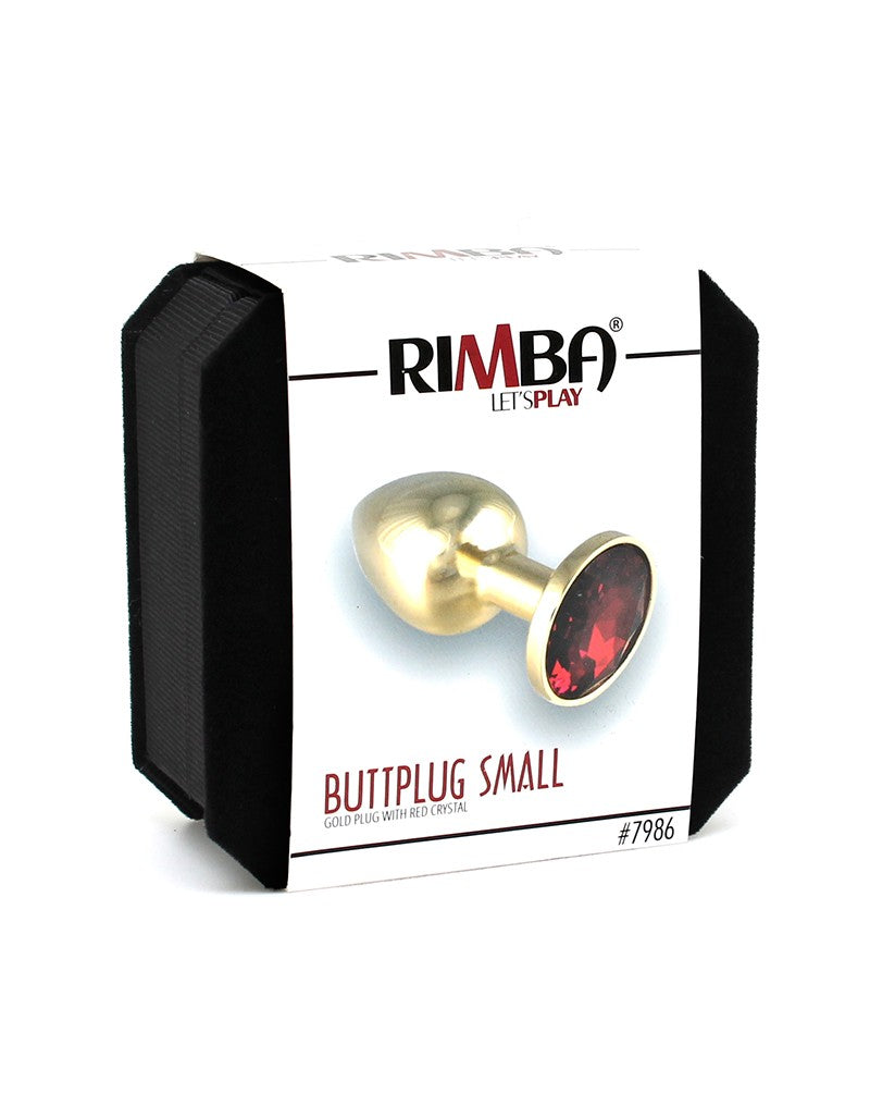 Rimba - Golden Buttplug, KLEIN mit Kristal (unisex)