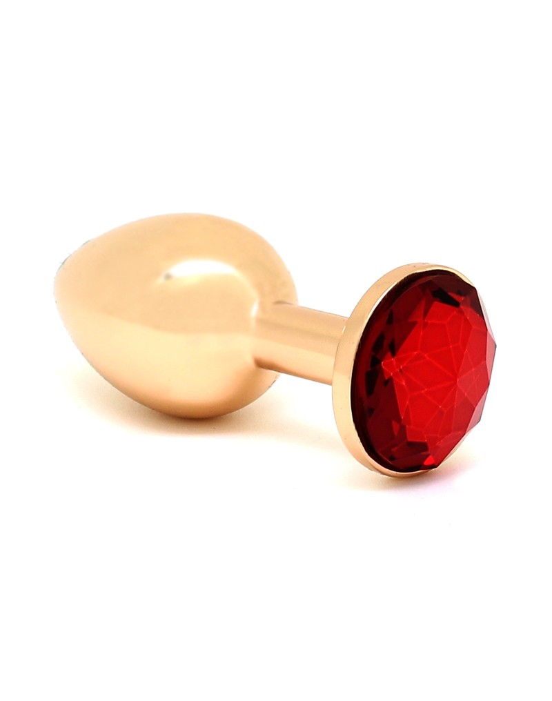 Rimba - Golden Buttplug, KLEIN mit Kristal (unisex)