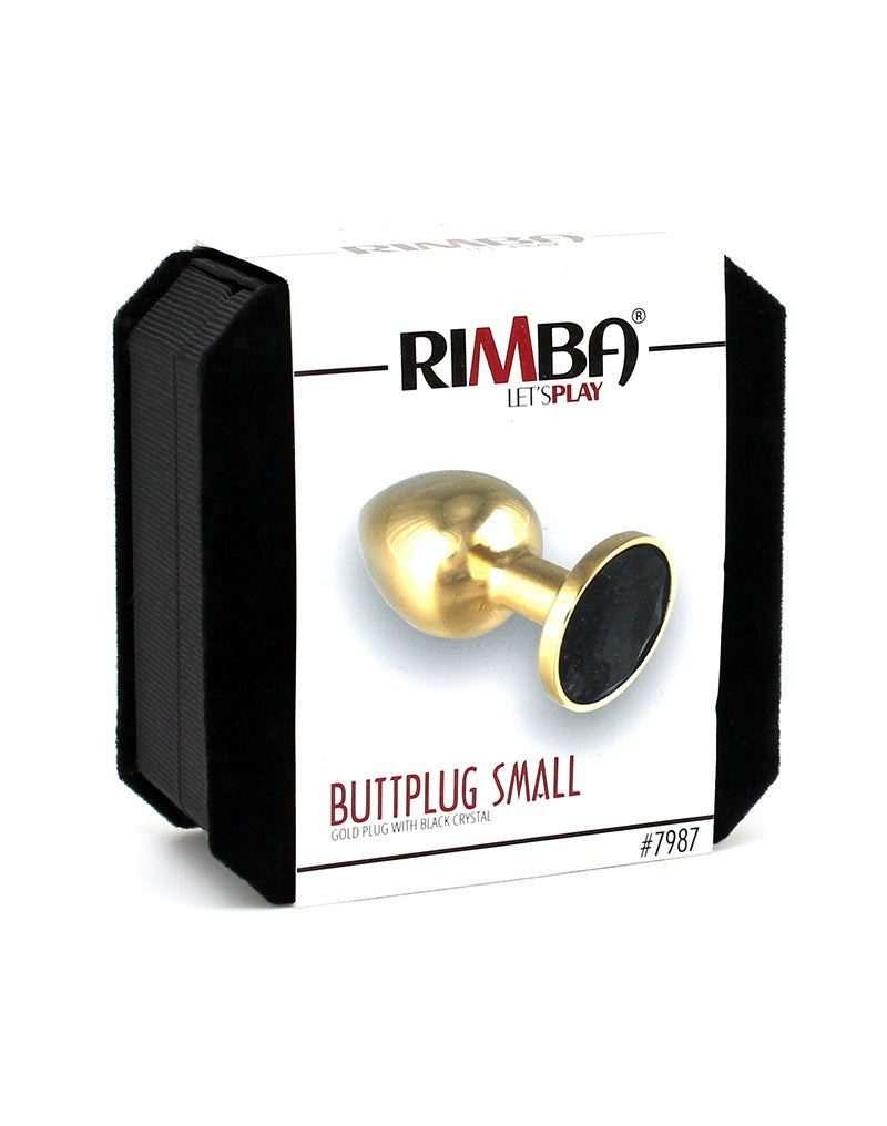 Rimba - Golden Buttplug, KLEIN mit Kristal (unisex)