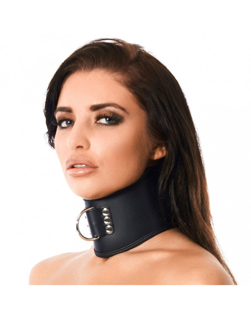 Rimba Bondage Play – Halsband mit Ketten – Schwarz & Silber