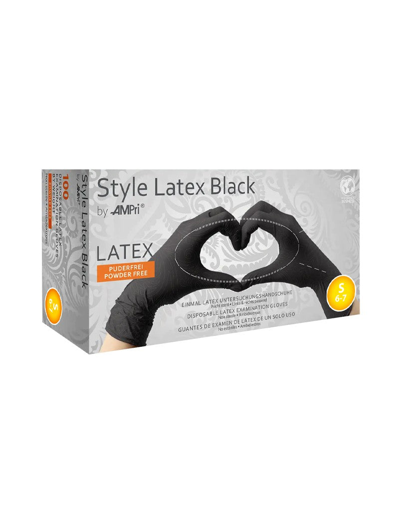 Rimba Latex Play - Einweg-Latexhandschuhe (100 Stück) - Schwarz