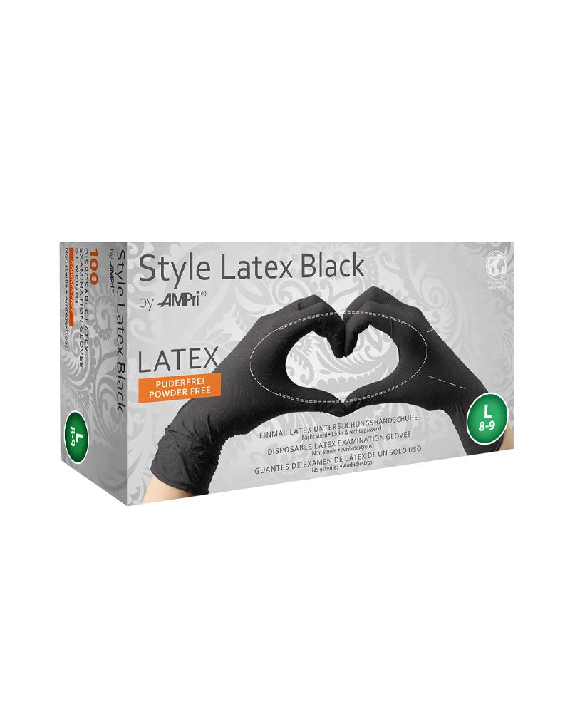 Rimba Latex Play - Einweg-Latexhandschuhe (100 Stück) - Schwarz