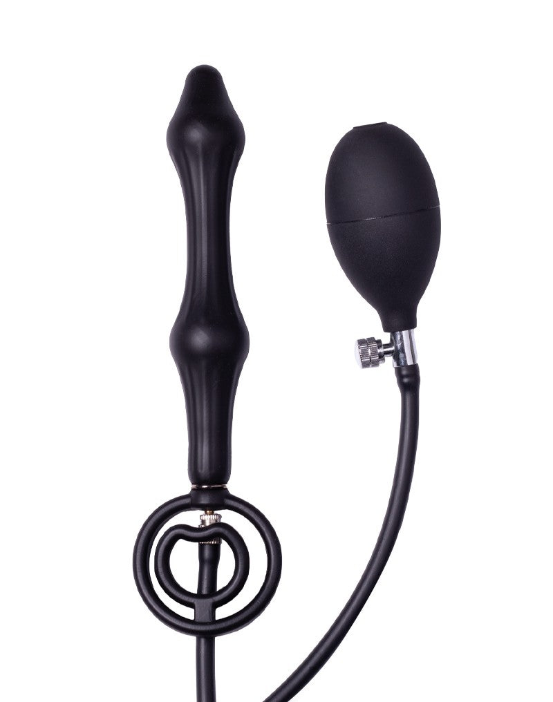 1: Rimba Latex Play - Aufblasbarer Analplug mit Doppelballon und Pumpe - Schwarz