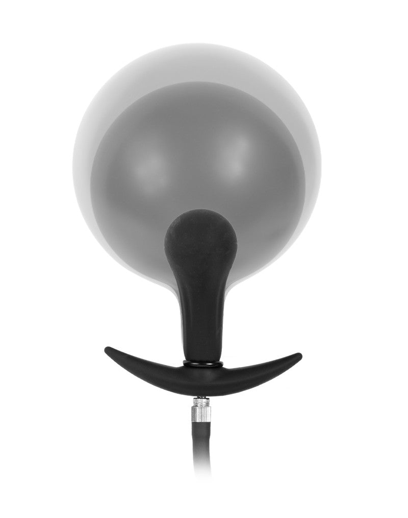3: Rimba Latex Play - Aufblasbarer Anal Plug mit Pumpe - Schwarz