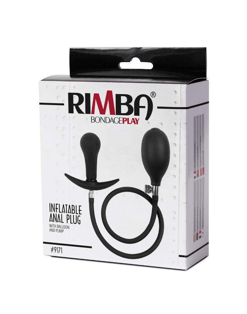 2: Rimba Latex Play - Aufblasbarer Anal Plug mit Pumpe - Schwarz