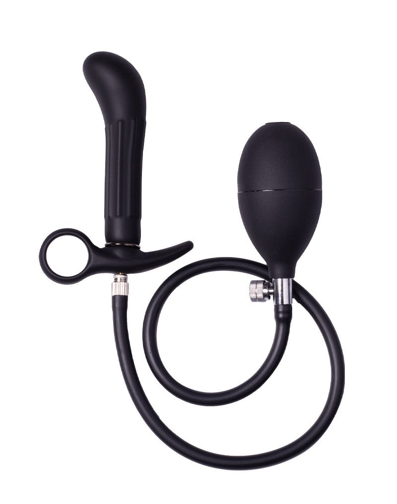 Rimba Latex Play - Aufblasbarer Analplug mit Pumpe - Schwarz