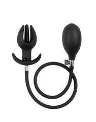 Rimba Latex Play - Aufblasbarer Anal Plug in Tulpenform mit Pumpe - Schwarz