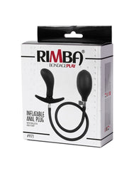 2: Rimba Latex Play - Aufblasbarer Gebogener Anal Plug mit Pumpe - Schwarz