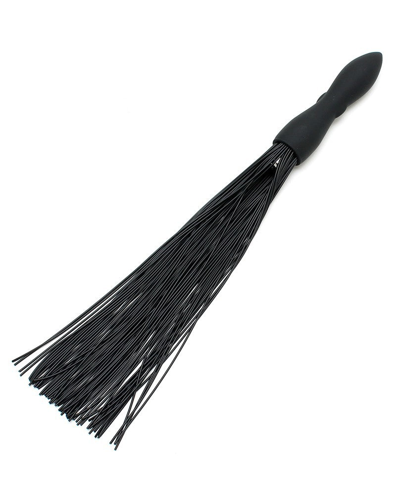 Rimba Latex Play - Peitsche mit vibrierendem Dildo - Schwarz