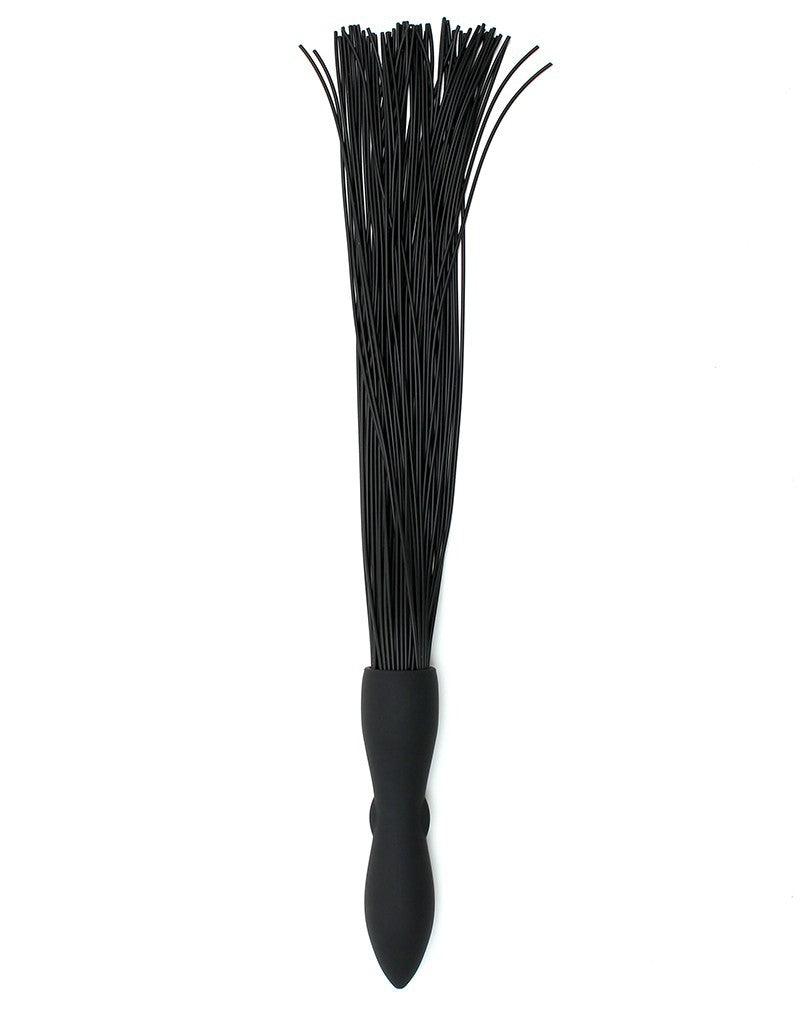 Rimba Latex Play - Peitsche mit vibrierendem Dildo - Schwarz