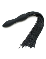Rimba Latex Play - Peitsche mit vibrierendem Dildo - Schwarz