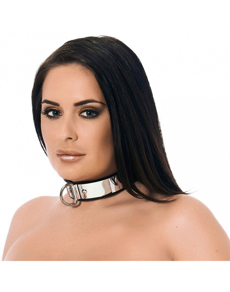 Rimba - Leder halsband mit metal und  Vorhängeschloss