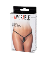 Amorable by Rimba - Mini G-String mit Reißverschluss - One Size - Schwarz
