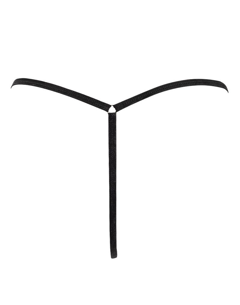Amorable by Rimba - Mini G-String mit Reißverschluss - One Size - Schwarz