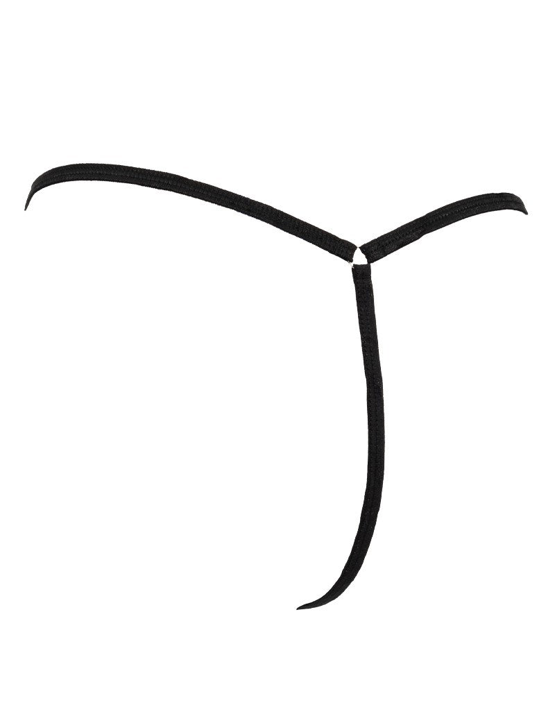 Amorable by Rimba - Mini G-String mit Reißverschluss - One Size - Schwarz