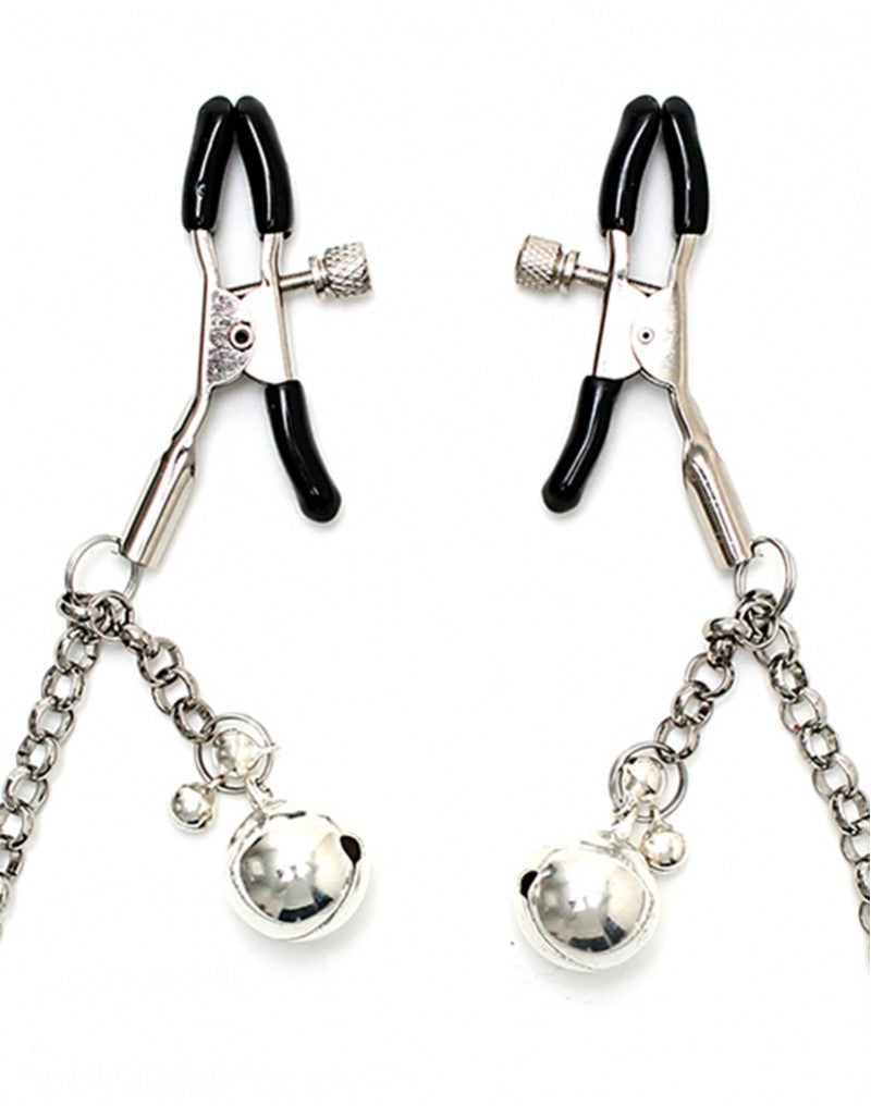 Rimba - Nippelklemmen mit Kette und Glöckchen